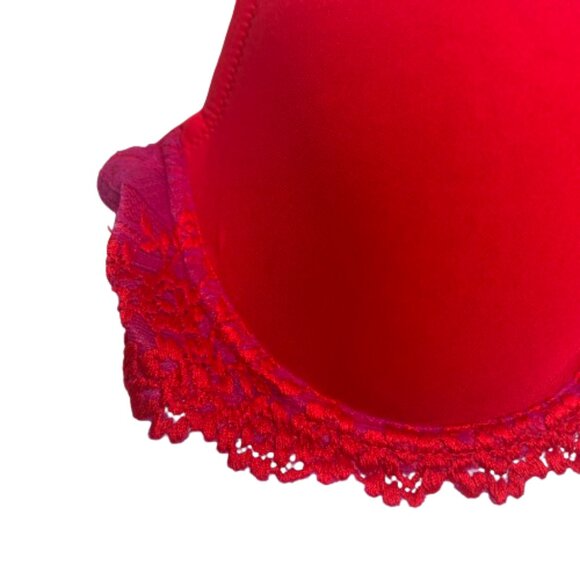 Wacoal Womens Embrace Lace T-Shirt Bra 34DD Red Pink Floral Underwire Seamless - Picture 6 of 16